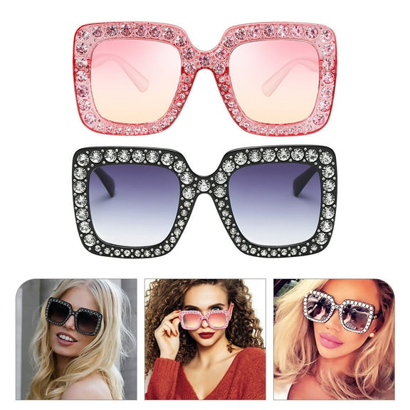 Raindrops 2pcs Assorted Color Square Sunglasses for Women Lightweight Fashion Accessories for Summer