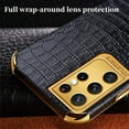 thumbnail image 4 of Luxury Trend Crocodile Pattern TPU Phone case with Metal Ring Bracket for Samsung Galaxy S23 S22 S21 S20 Ultra Plus FE Shell Edge Reinforced Shockproof Protective Back Cover(Black,S23 Ultra), 4 of 8