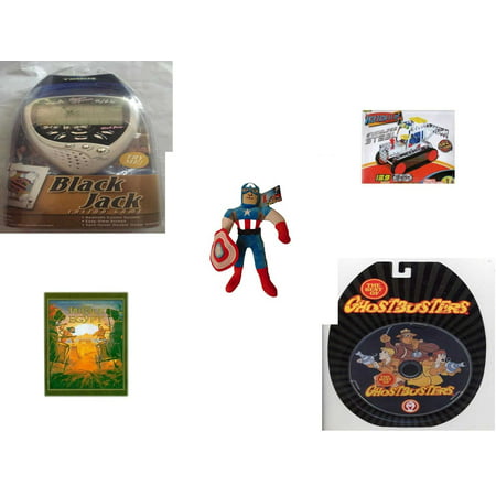 Children's Gift Bundle [5 Piece] -  Black Jack Casino Handheld  - Stainless Steel Model Kit Tractor  - Marvel Avengers Captain America  16