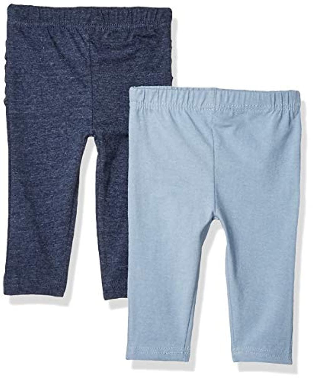 Quiltex Newborn Baby Girls' Ruffle Bottom Leggings, 2Pack