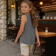thumbnail image 6 of hengsof Girls Tank Tops Fashion Striped Print Sleeveless Shirts Basic Crew Neck Tees Summer Casual Top for Kids, 6 of 8