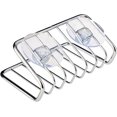 thumbnail image 2 of Soporte para esponjas, cesta de almacenamiento de vajilla de acero inoxidable para esponjas, paños de cocina, etc., escurridor con ventosas, plateado, 11*6*6cm, 2 of 5