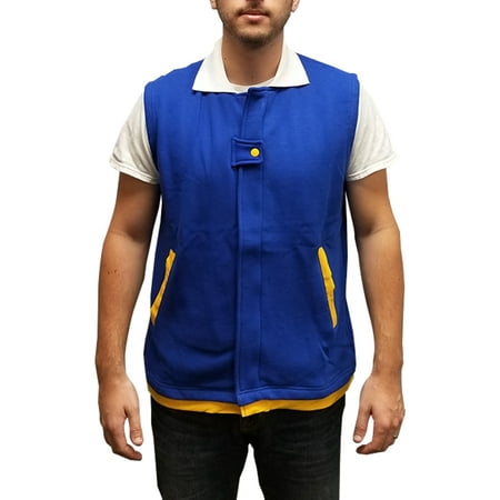 Ash Ketchum Vest Pokemon Original Trainer Costume Adult Youth Sleeveless Jacket