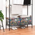 thumbnail image 3 of Yayeee Foldable Storage Basket for Shelves with Handles Waterproof Cloth Bins, Blue Colorful Flowers, 3 of 7
