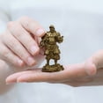 thumbnail image 4 of Handcrafted Four Heavenly Kings Statue Vintage Brass 2.68in Safety & Harmony Unique Gift for Home Altar, 4 of 13