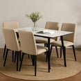 thumbnail image 6 of Aikya 60 Inch Dining Table-White Sintered Stone-Tapered Metal Legs, 6 of 6