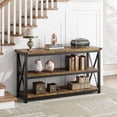 thumbnail image 5 of 47.3" Farmhouse Console Table, Entryway Table with Storage, 3 Tier Sofa Table with Metal Frame, Behind Couch Table for Living Room, Hallway, Entryway-Retro, 5 of 8
