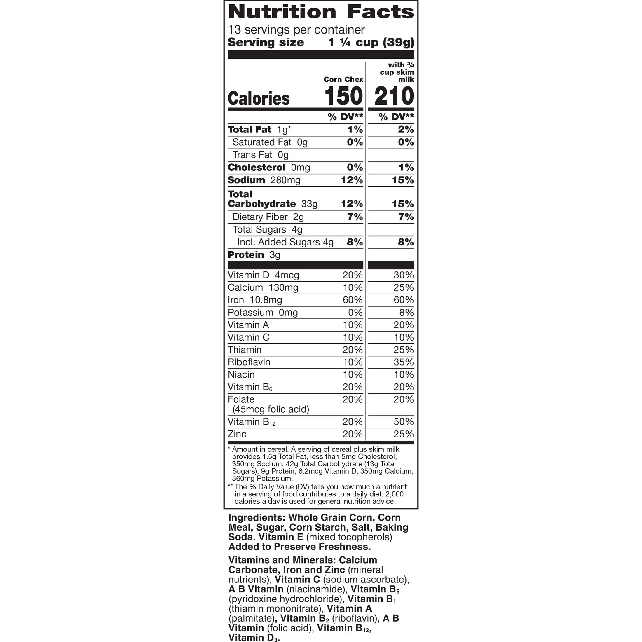 (8 pack) Corn Chex Gluten Free Breakfast Cereal, Homemade Chex Mix Ingredient, Family Size, 18 oz