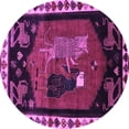 thumbnail image 1 of Ahgly Company Indoor Round Animal Purple Traditional Area Rugs, 6' Round, 1 of 4