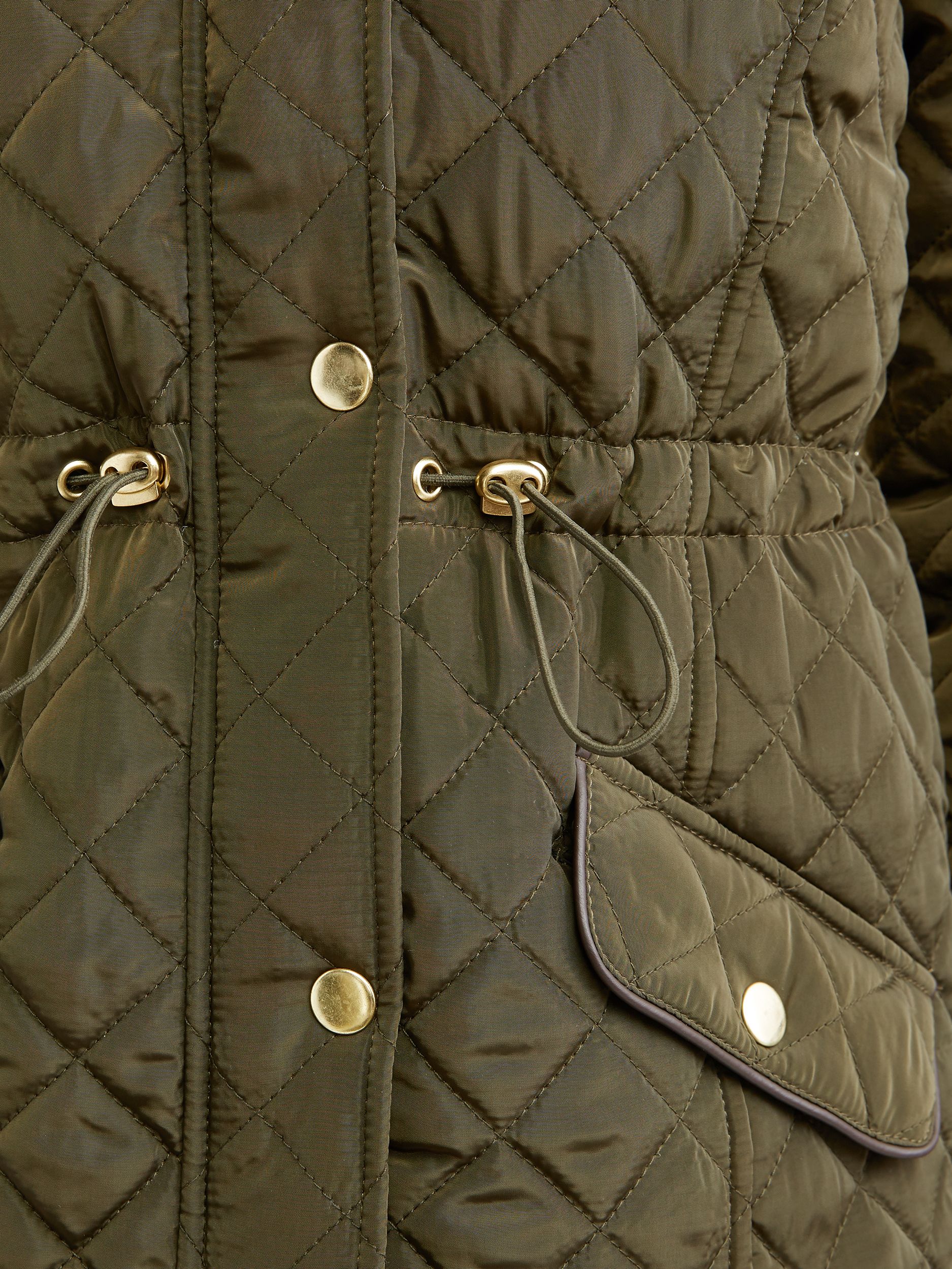 Women's Quilted Anorack With Faux Fur Hood - image 4 of 4