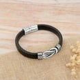 thumbnail image 2 of Knot Bracelets Gifts for Man Christmas Valentines day Gifts Black Braided Leather Infinity Bracelets Lettering Love You Forever Gifts for Son Grandson Husband Boyfriend Brother Man, 2 of 6