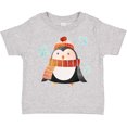 thumbnail image 3 of Inktastic Cute Winter Penguin in Hat and Scarf with Snowflakes Boys or Girls Toddler T-Shirt, 3 of 5