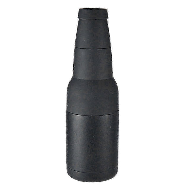 12 oz Beer Can Insulators, Stainless Steel Double Wall Beer Cooler with Corkscrew Black