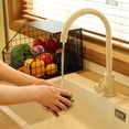 thumbnail image 5 of 1*Hanging Basket Fruit Basket Stackable Wall Mounted Fruit Baskets Potato Basket Onion Storage for Kitchen Hanging Wire Basket with Wood Lid, 5 of 8