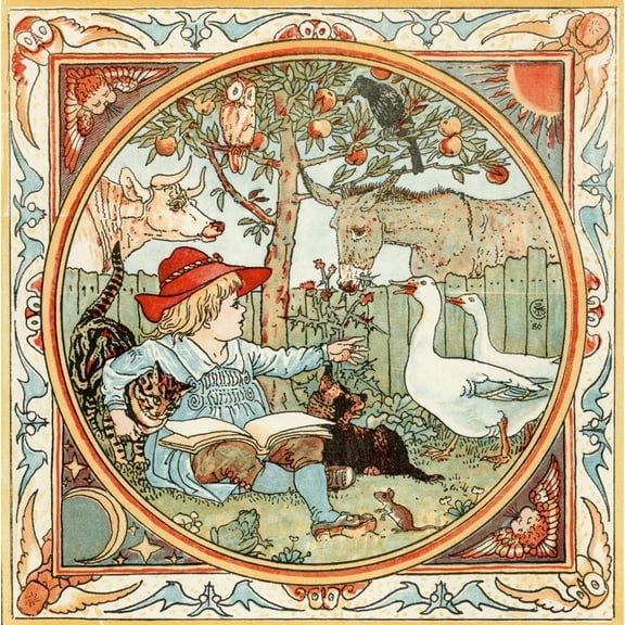 Posterazzi DPI1855442 Frontispiece From The Book Babys Own Aesop by Walter Crane Published C1920 Poster Print, 14 x 14