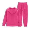 thumbnail image 5 of QBABYOO Girls 2 Piece Outfits Tracksuit Fashion Half Zip Sweatshirt Girls Sweatsuit 2T Girl Clothes Toddler Jogger Set Long Sleeve Fashion Sweatshirts and Sweatpants, Hot Pink 5-6Y, 5 of 9