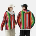 thumbnail image 6 of Fotbe Mexican Serape Blanket Stripes Men's Women's UPF 50+ Sun Protection Jacket Hooded Cooling Shirt with Pockets Hiking Outdoor Performance-Medium, 6 of 9