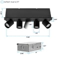 thumbnail image 4 of LUXRITE 5-Head Adjustable Recessed LED Light, 5CCT, 15W, 1000LM, 355 Rotation & 80 Tilt Dimmable IC Rated Black 2 Pack, 4 of 7