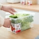 thumbnail image 5 of Caja de Plástico Blanca para Refrigerador con Ruedas | Organizador de Cajones Delgados para Huevos, Alimentos Congelados y Frutas y Verduras | Contenedor para Cocina y Despensa de 27,5 X 15,2 X 14,7, 5 of 6