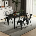thumbnail image 2 of Gymax Tolix Style Metal Dining Chairs Set of 4 w/ Removable Backrest for Dining Room, 2 of 10
