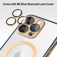 thumbnail image 2 of Magnetic for iPhone 14 Pro Max Case Built-in Camera Lens Cover [Compatible with Magsafe] Plating Soft Anti-Scratch Shockproof Transparent Back Cover 6.7 Inch - Clear Blue, 2 of 14