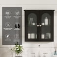 thumbnail image 2 of Wooden Medicine Cabinet Organizer Storage Shelf Doors Bathroom Wall Mount, 2 of 7
