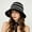 Black, variant on HuangHuanChen Bucket Hats for Women Striped Summer Fashion Wide Brim Sun Hat Versatile Foldable Packable Travel Fedora Hat Crochet Bucket Hat M