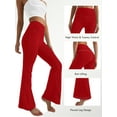 thumbnail image 2 of Chiclily Women's Flare Leggings, High Waist Joggers, Tummy Control Workout Yoga Pants,Red, Size L, 2 of 5
