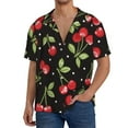 thumbnail image 1 of Vsdgher Chemise Cubaine pour Homme à Imprimé de Cerises Rouges Sucrées, Chemises Hawaïennes, Chemises Boutonnées Style Affaires Décontracté, Chemise à Manches Courtes - 4X-Grand, 1 of 5