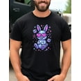 thumbnail image 4 of Y2K Chrome Bunny Shirt Retro Cyber Rabbit With Pixel Heart Glasses Cute 2000s Aesthetic Vaporwave Glitter Kawaii Graphic Tee, 4 of 5