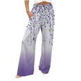 thumbnail image 2 of Itsame Womens Loose Long Pants Printed Relaxed High Waisted Wide Leg Sweatpants Multicolor Size XL, 2 of 6