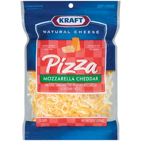 Kraft Natural Cheese Pizza Mozzarella & Cheddar Shredded Shredded Cheese, 8 oz