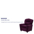 thumbnail image 4 of Emma + Oliver Purple Microfiber Kids Recliner with Cup Holder, 4 of 13
