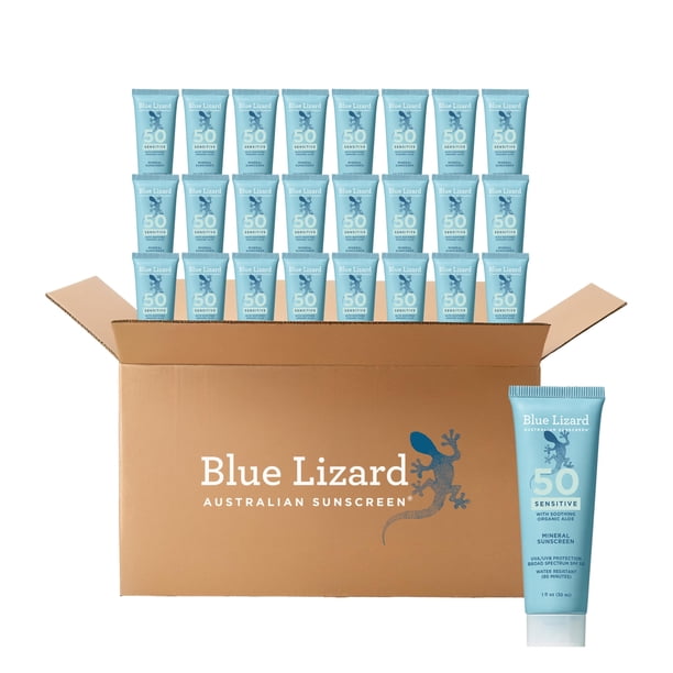 Loción solar mineral Blue Lizard SPF 50 30 ml, paquete de 24