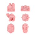 thumbnail image 1 of CNKOO 6Pcs/Set Chocolate Molds 3D Cartoon Press Type Easy Demoulding Non-stick Cake Decorating Reusable Biscuit Castle Moon Fondant Molds Baking Tool, 1 of 8