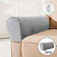 thumbnail image 3 of simhoa Thick Sofa Armrest Covers Arm Covers Solid Soft Slipcovers with Pins Non Slip Armrest Protector Washable Detachable light gray, 3 of 7