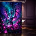 thumbnail image 2 of Manfei Gothic Dragon Animals Shower Curtain 72Wx72L,Vintage Rose Starry Sky Bathroom Curtain,Blue Pink, 2 of 5