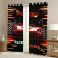 thumbnail image 2 of Erosebridal Fast Car Curtains Pack of 2 (52Wx63L),Orange Red Curtains for Living Room,Car Theme Blackout Curtains Set of 2 (52Wx63L),Geometric Room Decorative, 2 of 6