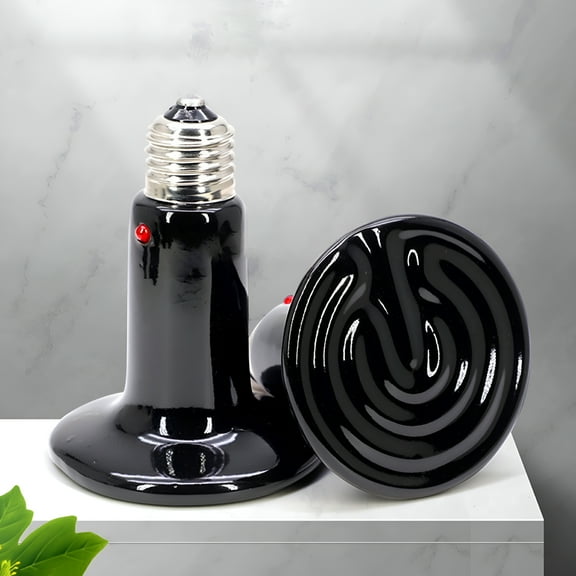 ACDANC Infrared Heat Lamp Bulb, 150W Ceramic Heat Emitters Brooder Coop Pet IR Lamp Bulb for Reptile Like Lizard, Tortoise so on, No Light, Black