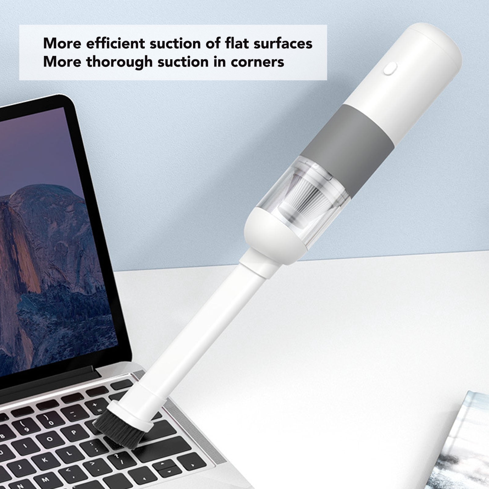 BIMZUC Handheld Car Vacuum Cleaner 6000Pa High Power Cordless Portable Vacuum Duster, White (10.6 inches / 27 cm)
