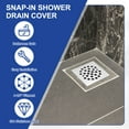 thumbnail image 4 of Shower Strainer Drain Trim Set 4-1/4", 1 Pcs 304 Stainless Steel Square Screw-in Shower Strainer Drain Cover with Screws for Bathroom Floor Lawns Landscaped Walkways Patios, Silver, 4 of 6