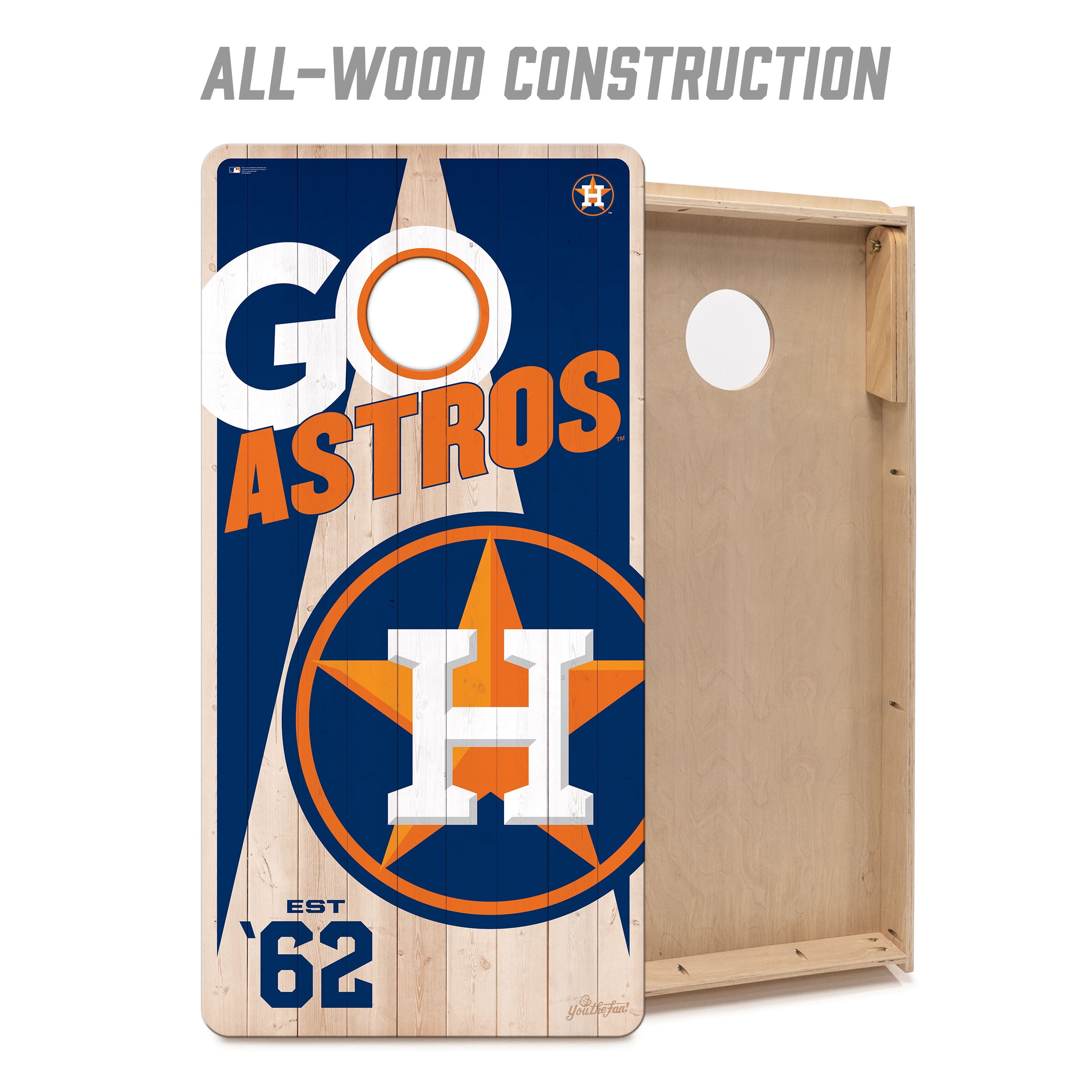 YouTheFan MLB Houston Astros 2' x 4' Cornhole Game No Bags