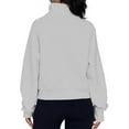 thumbnail image 5 of Enjoytime Women Fall Clothes Solid Color Stand Collar Half Zip Cropped Sweatshirts Plus Size Fall Fashion Casual Long Sleeve Pullover Tops, 5 of 6