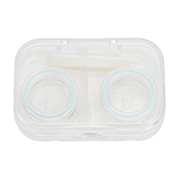 Unique Bargains 1 Set Contact Lens Case Integrated Rectangular Lens Storage Case Sky Blue