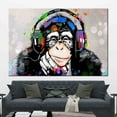 thumbnail image 2 of Abstract Monkey Wall Decor, Dj Monkey Art, Music Lover Monkey Canvas Art, Thinking Monkey Printed Canvas, Trendy Monkey Artwork, Canvas Wall Decor - 4P-Gallery Wrapped, 2 of 9