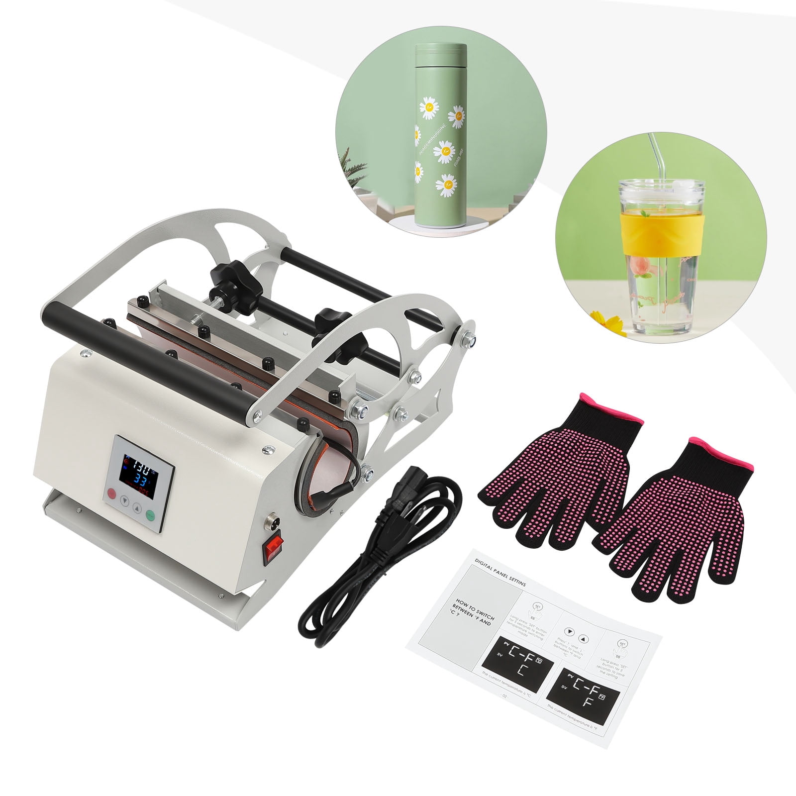 Wildnix 500W Tumbler Heat Press Machine for Sublimation, Adjustable Temperature & Time, DIY Custom Tumblers & Gifts