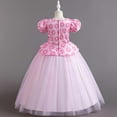 thumbnail image 6 of Mikilon Girls Tulle Princess Dress Size 3-11 Years Short Sleeve Layer Mesh Bowknot Dress, 6 of 8