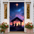 thumbnail image 2 of Religious Scene Nativity Banner Christmas Illustration Barn Design Holy Family for Holiday Celebration Indoor Decoration Church Event, 2 of 9