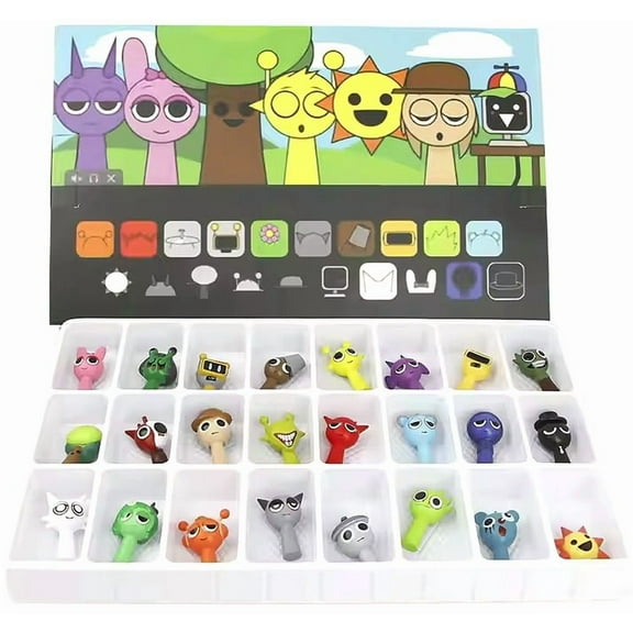 24PCS Anime Sprunki PVC Action Figures – Collectible Sprunki Models with Gift Box