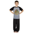 thumbnail image 3 of INTIMO Harry Potter Boy's 2-Piece Hogwarts Crest Raglan Short Sleeve Shirt Plaid Pajama Pant Sleep Lounge Set, 3 of 5